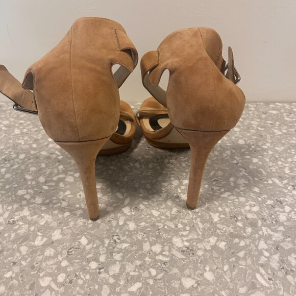Calvin Klein Vivian Suede Platform Sandals, Taupe, Women’s Size 9.5, Gently Worn - Picture 4 of 8